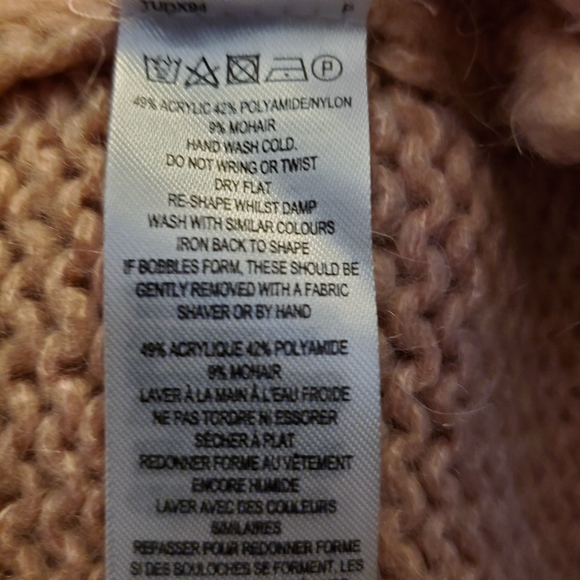 French Connection Oversized pink peach wool blend sweater M NWT - Picture 5 of 5